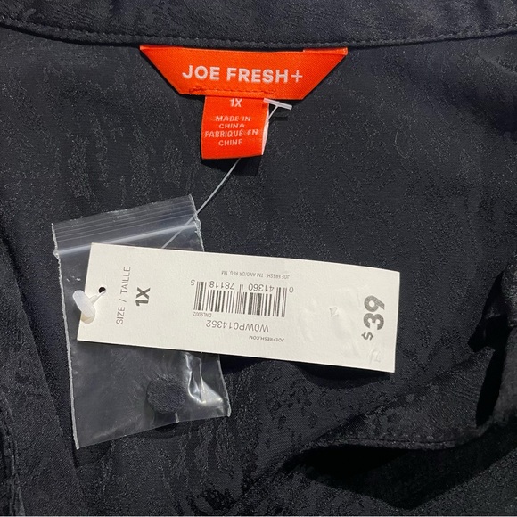 🌸3 for $30 NWT Joe Fresh Little Black Dress cetim jacquard Size 1X - Picture 8 of 16